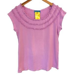 FRESH PRODUCE Rib Island Top Orchid Lavender Purple Cotton NWT Women’s Large